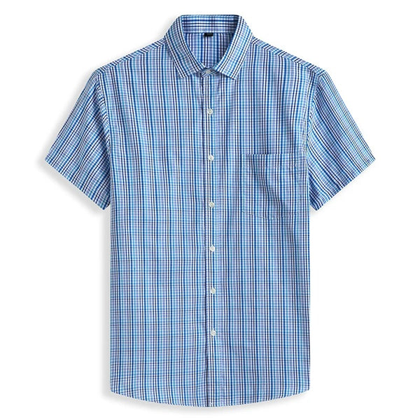 Light and Breezy Plaid Short-Sleeved Shirt