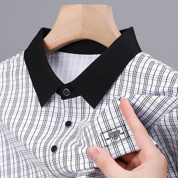 Vintage Branded Plaid Polo T-Shirt